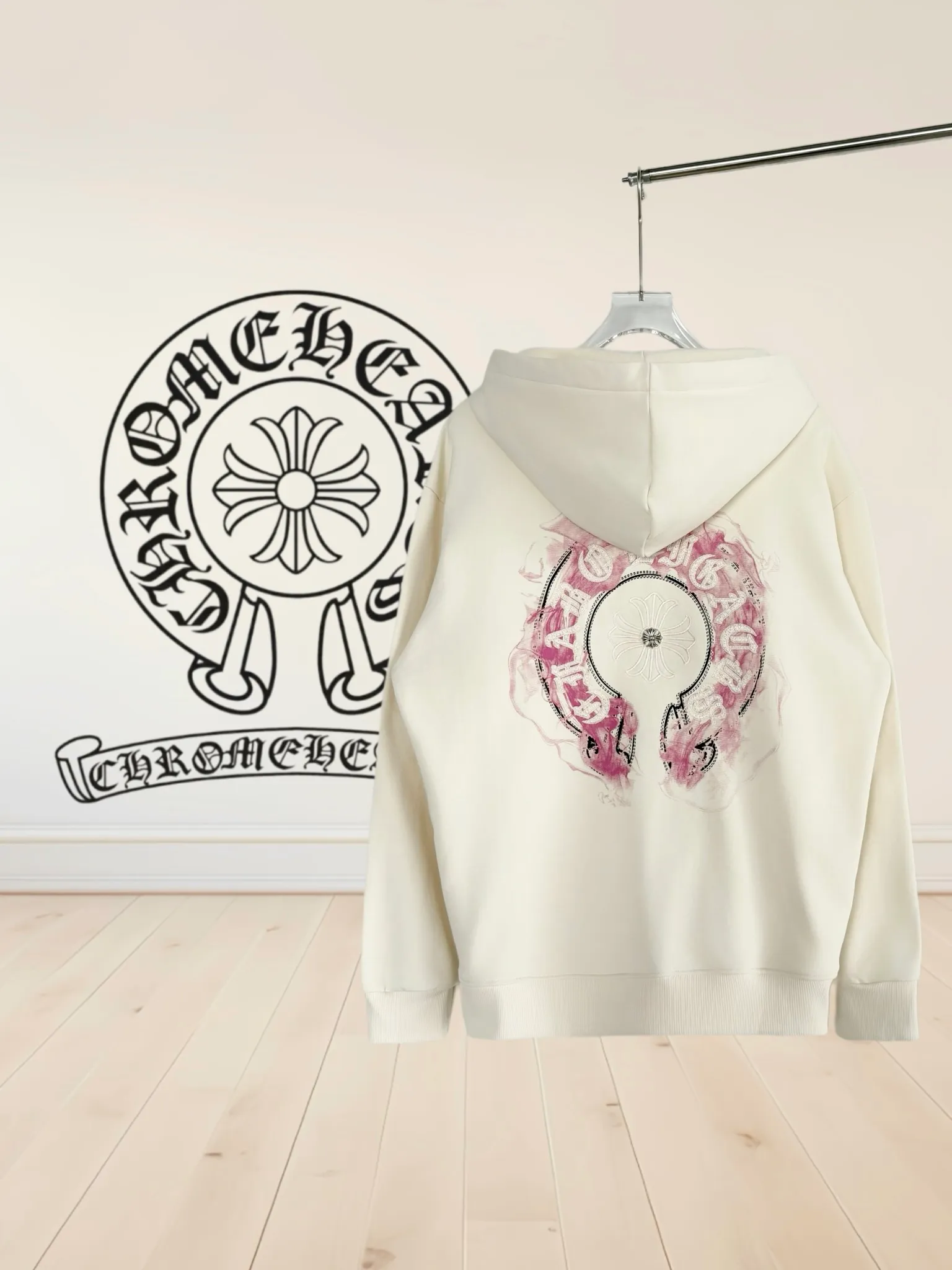P390 [High Quality] Chrome Hearts Embroidered Horseshoe Rivets🪡+Watermark Letters‼ ️Hooded open-chest sweatshirt *Customized 420g terry cotton fabric, soft, skin-friendly and comfortable *Embroidery process: front horseshoe print + rivet embroidery *A very simple and elegant classic continuation. It is unparalleled in terms of upper body comfort, interpreting your luxury and taste, and creating your fashion style and charm. Three complete standards. Same style for men and women. 𝐂𝐎𝐋𝐎𝐔𝐑: black/light yellow 𝐒𝐈𝐙𝐄: S-XL